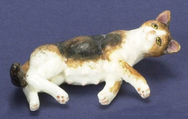 Dollhouse Miniature Pregnant Cat, Calico